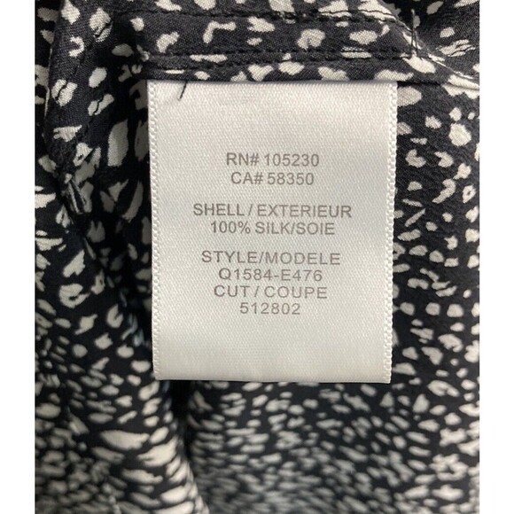 Equipment Femme 3/4 Length Sleeve Silk Mini Dress Black/White Pockets Small - Picture 6 of 6